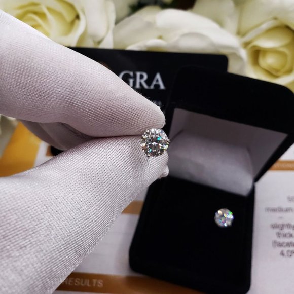 2 Carats Moissanite Stud Earrings- Ideal Gift For Her - Picture 3 of 6